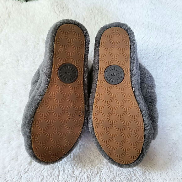 UGG Fluff Yeah Slide Sandals Sheepskin Fur Slingback Elastic Open Toe Slip Ons 8 - Picture 7 of 7